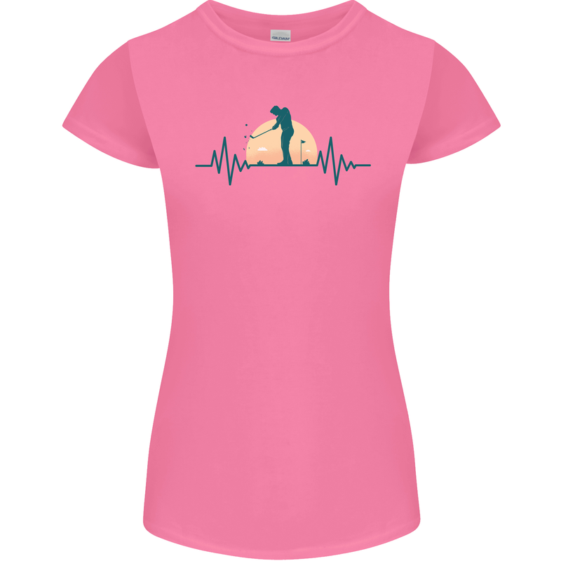 Golf Heartbeat Pulse Womens Petite Cut T-Shirt Azalea