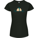 Golf Heartbeat Pulse Womens Petite Cut T-Shirt Black