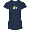 Golf Heartbeat Pulse Womens Petite Cut T-Shirt Navy Blue
