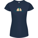 Golf Heartbeat Pulse Womens Petite Cut T-Shirt Navy Blue