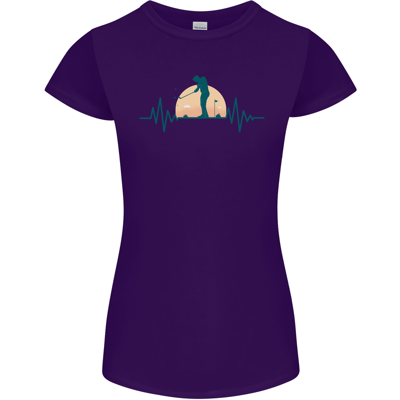 Golf Heartbeat Pulse Womens Petite Cut T-Shirt Purple