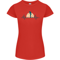 Golf Heartbeat Pulse Womens Petite Cut T-Shirt Red