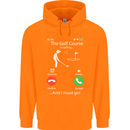 Golf Is Calling Golfer Golfing Funny Childrens Kids Hoodie Orange