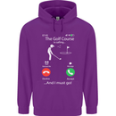 Golf Is Calling Golfer Golfing Funny Childrens Kids Hoodie Purple