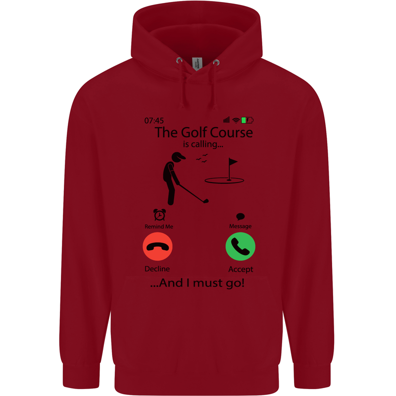 Golf Is Calling Golfer Golfing Funny Childrens Kids Hoodie Red