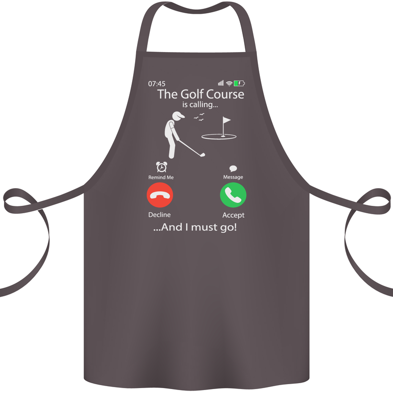 Golf Is Calling Golfer Golfing Funny Cotton Apron 100% Organic Dark Grey