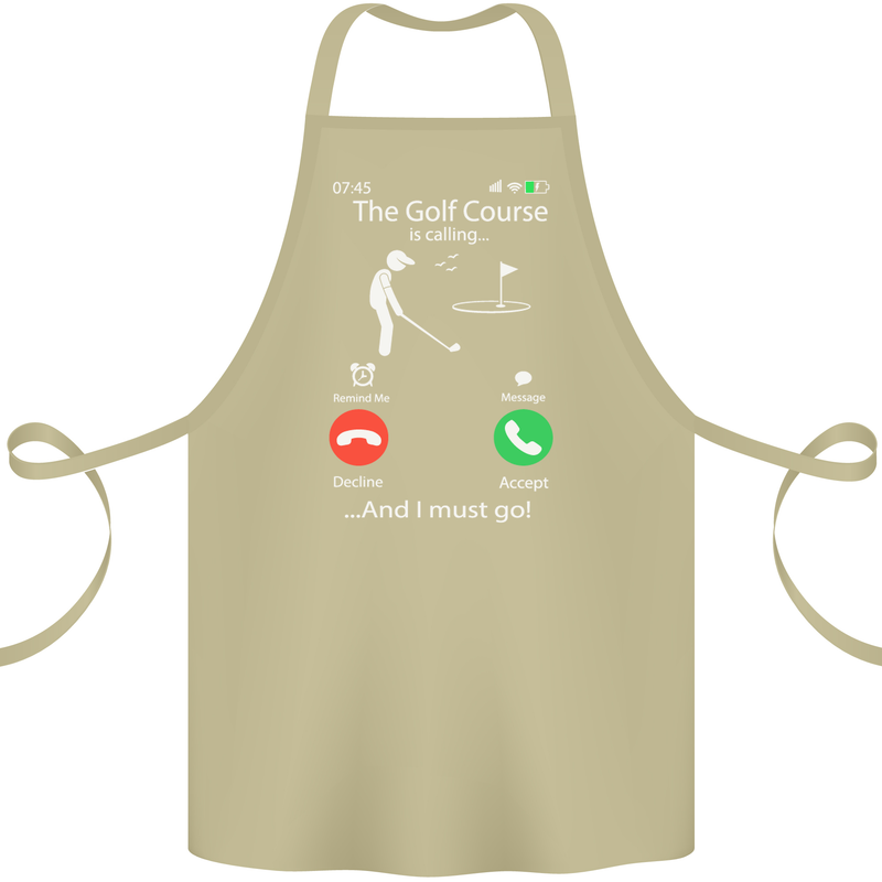 Golf Is Calling Golfer Golfing Funny Cotton Apron 100% Organic Khaki