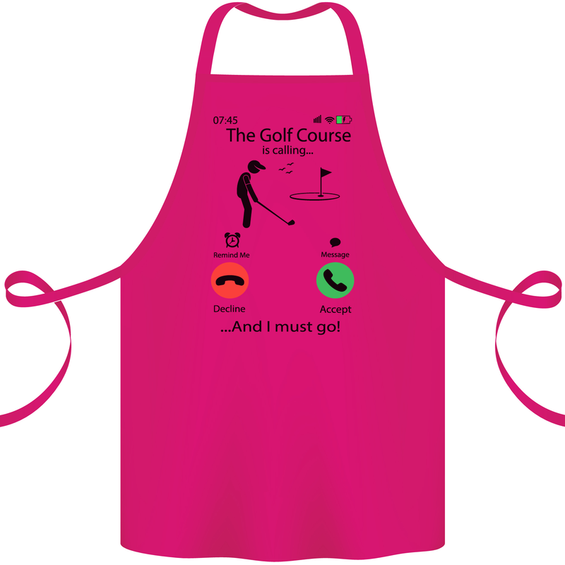 Golf Is Calling Golfer Golfing Funny Cotton Apron 100% Organic Pink