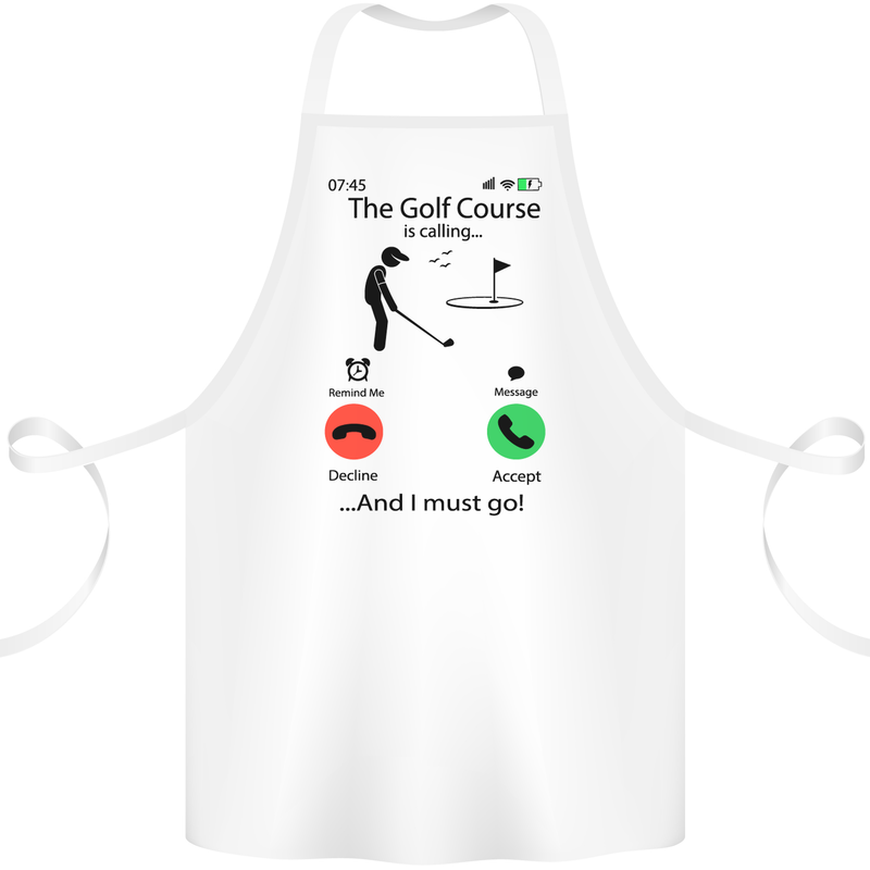 Golf Is Calling Golfer Golfing Funny Cotton Apron 100% Organic White