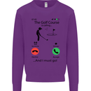 Golf Is Calling Golfer Golfing Funny Kids Sweatshirt Jumper Purple
