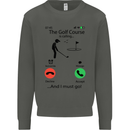 Golf Is Calling Golfer Golfing Funny Kids Sweatshirt Jumper Storm Grey