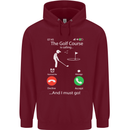 Golf Is Calling Golfer Golfing Funny Mens 80% Cotton Hoodie Maroon