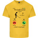 Golf Is Calling Golfer Golfing Funny Mens Cotton T-Shirt Tee Top Yellow