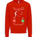Golf Is Calling Golfer Golfing Funny Mens Sweatshirt Jumper Bright Red