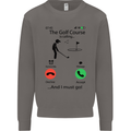 Golf Is Calling Golfer Golfing Funny Mens Sweatshirt Jumper Charcoal