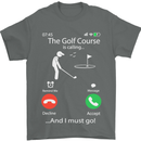 Golf Is Calling Golfer Golfing Funny Mens T-Shirt Cotton Gildan Charcoal