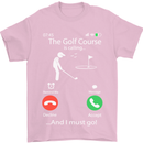 Golf Is Calling Golfer Golfing Funny Mens T-Shirt Cotton Gildan Light Pink