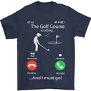 Golf Is Calling Golfer Golfing Funny Mens T-Shirt Cotton Gildan Navy Blue