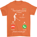 Golf Is Calling Golfer Golfing Funny Mens T-Shirt Cotton Gildan Orange