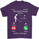 Golf Is Calling Golfer Golfing Funny Mens T-Shirt Cotton Gildan Purple