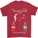 Golf Is Calling Golfer Golfing Funny Mens T-Shirt Cotton Gildan Red