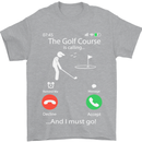 Golf Is Calling Golfer Golfing Funny Mens T-Shirt Cotton Gildan Sports Grey