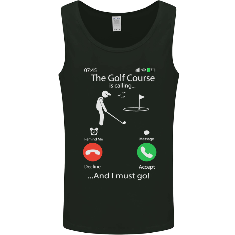 Golf Is Calling Golfer Golfing Funny Mens Vest Tank Top Black