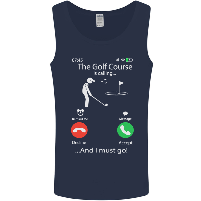 Golf Is Calling Golfer Golfing Funny Mens Vest Tank Top Navy Blue