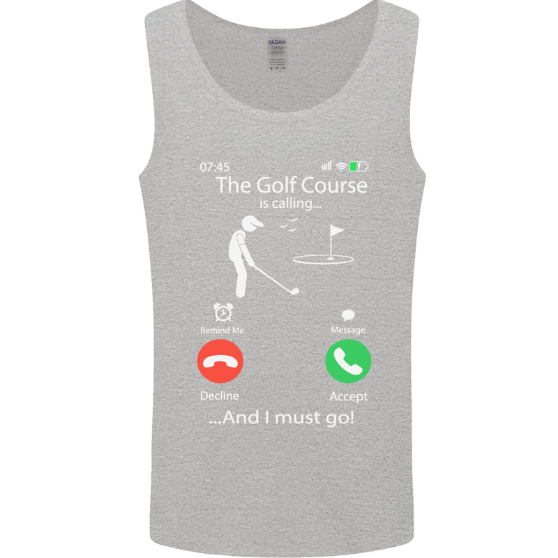 Golf Is Calling Golfer Golfing Funny Mens Vest Tank Top Sports Grey