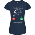 Golf Is Calling Golfer Golfing Funny Womens Petite Cut T-Shirt Navy Blue