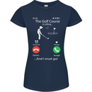 Golf Is Calling Golfer Golfing Funny Womens Petite Cut T-Shirt Navy Blue