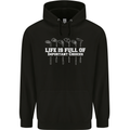 Golf Life's Full of Important Choices Funny Childrens Kids Hoodie Black