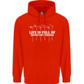 Golf Life's Full of Important Choices Funny Childrens Kids Hoodie Bright Red