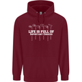 Golf Life's Full of Important Choices Funny Childrens Kids Hoodie Maroon