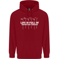 Golf Life's Full of Important Choices Funny Childrens Kids Hoodie Red