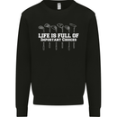 Golf Life's Full of Important Choices Funny Kids Sweatshirt Jumper Black