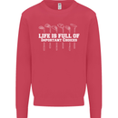 Golf Life's Full of Important Choices Funny Kids Sweatshirt Jumper Heliconia