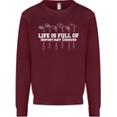 Golf Life's Full of Important Choices Funny Kids Sweatshirt Jumper Maroon