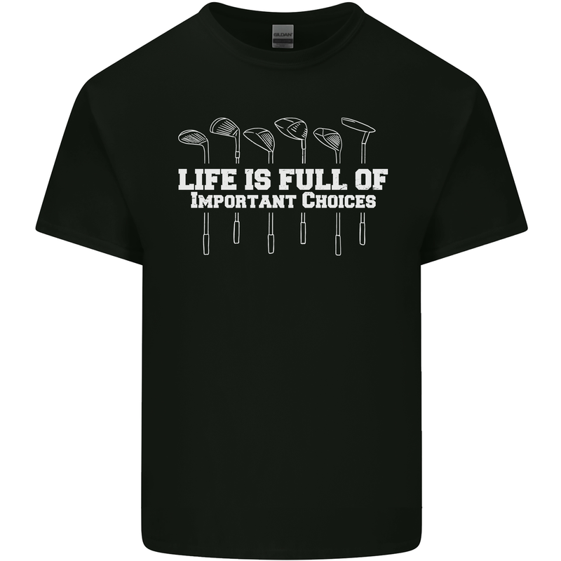 Golf Life's Full of Important Choices Funny Kids T-Shirt Childrens Black