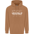 Golf Life's Full of Important Choices Funny Mens 80% Cotton Hoodie Caramel Latte