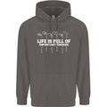 Golf Life's Full of Important Choices Funny Mens 80% Cotton Hoodie Charcoal