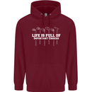Golf Life's Full of Important Choices Funny Mens 80% Cotton Hoodie Maroon