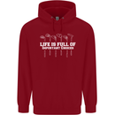 Golf Life's Full of Important Choices Funny Mens 80% Cotton Hoodie Red