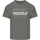 Golf Life's Full of Important Choices Funny Mens Cotton T-Shirt Tee Top Charcoal