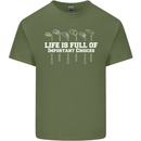 Golf Life's Full of Important Choices Funny Mens Cotton T-Shirt Tee Top Military Green