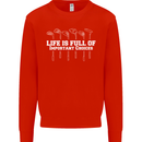 Golf Life's Full of Important Choices Funny Mens Sweatshirt Jumper Bright Red