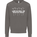 Golf Life's Full of Important Choices Funny Mens Sweatshirt Jumper Charcoal