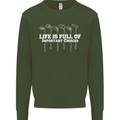 Golf Life's Full of Important Choices Funny Mens Sweatshirt Jumper Forest Green
