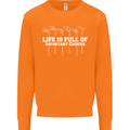 Golf Life's Full of Important Choices Funny Mens Sweatshirt Jumper Orange