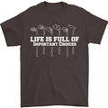 Golf Life's Full of Important Choices Funny Mens T-Shirt Cotton Gildan Dark Chocolate